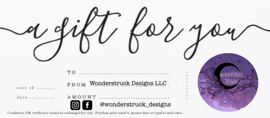 Wonderstruck Designs Gift Card