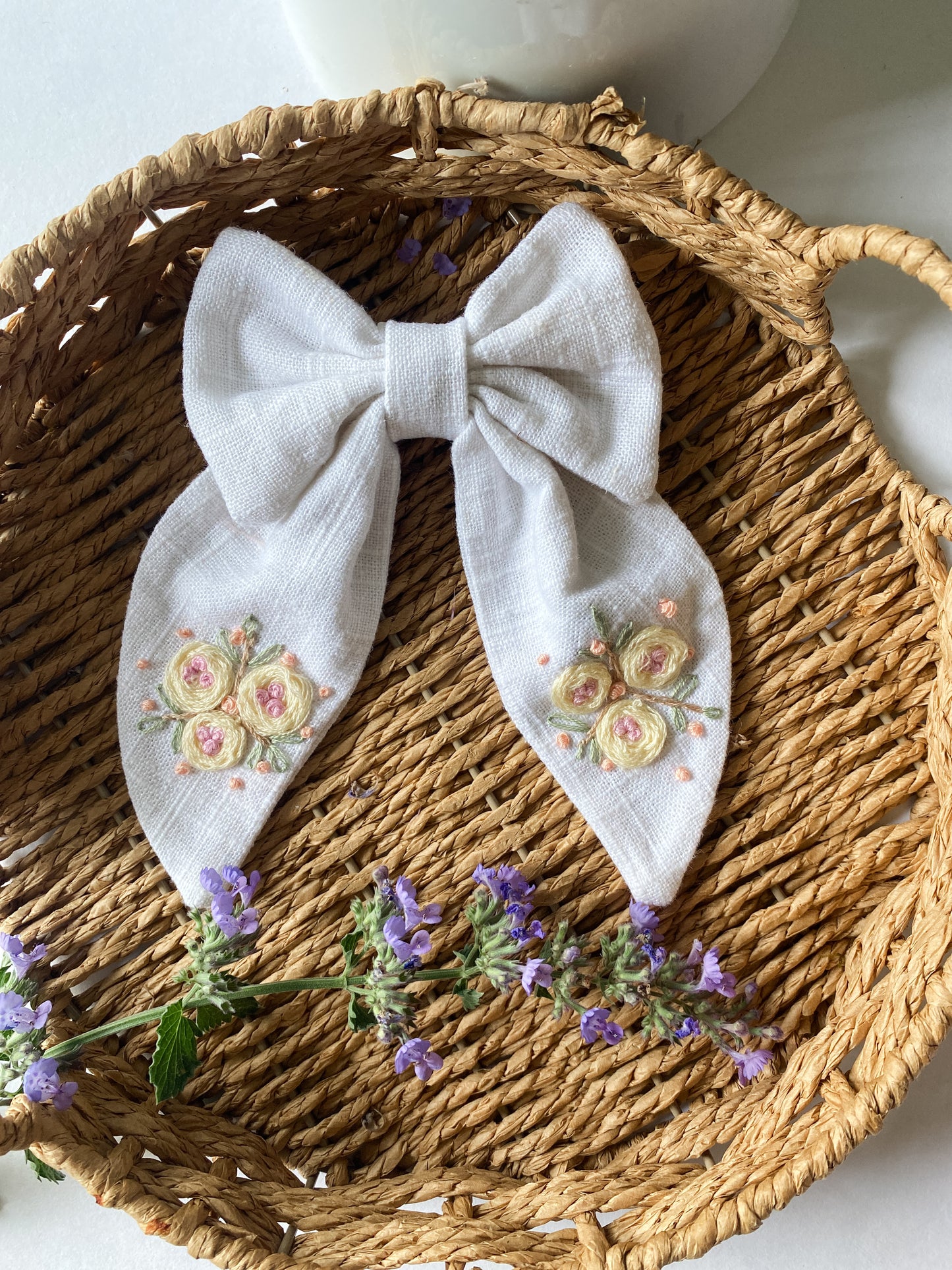 Embroidered Nest Egg Bows