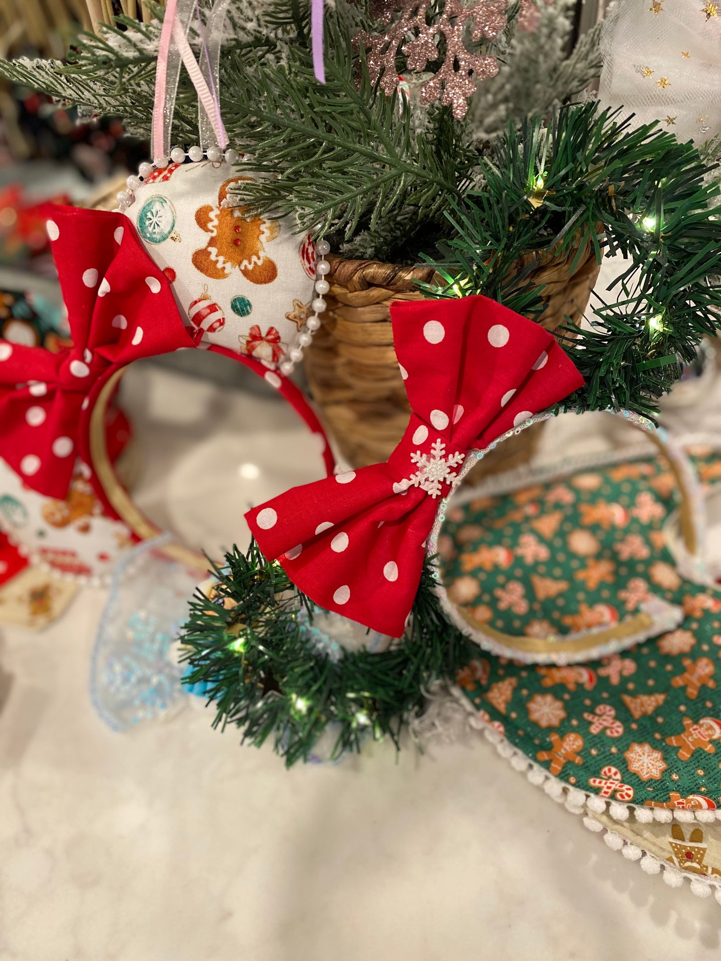 White Christmas Gingerbread Mouse Ears