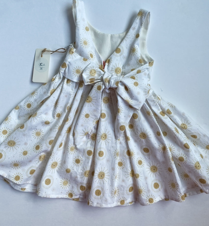 Girl’s Little Miss Sunshine Twirly Bow Dress